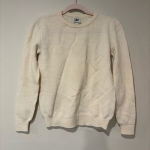 Zady Classic Cream Crew Neck knit Sweater